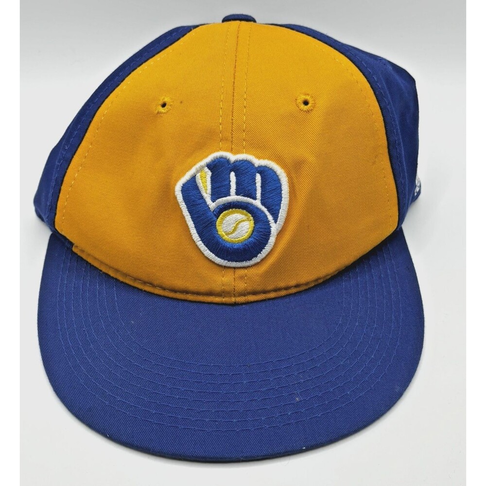 Milwaukee Brewers Cooperstown Collection Hat Adjust Blue Yellow MLB Cap Youth